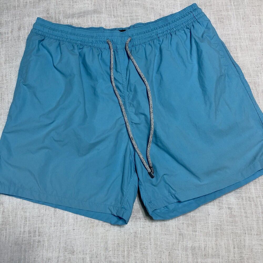 Vilebrequin Swim Trunks Men XXXL Blue Lined Pockets Drawstring Beach Surf Shorts